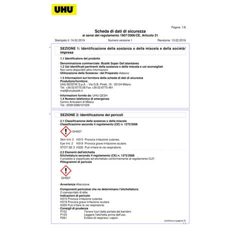 Adesivo invisibile Bostik Super Gel istantaneo - tubetto 3 gr D2740